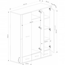 Skapis GRESS 3d3s ar spoguli